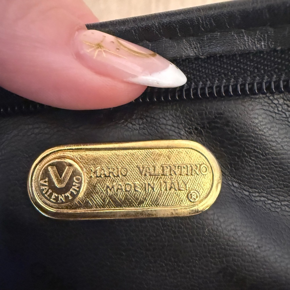 Mario Valentino Black and Gold Pouch - Picture 3 of 5